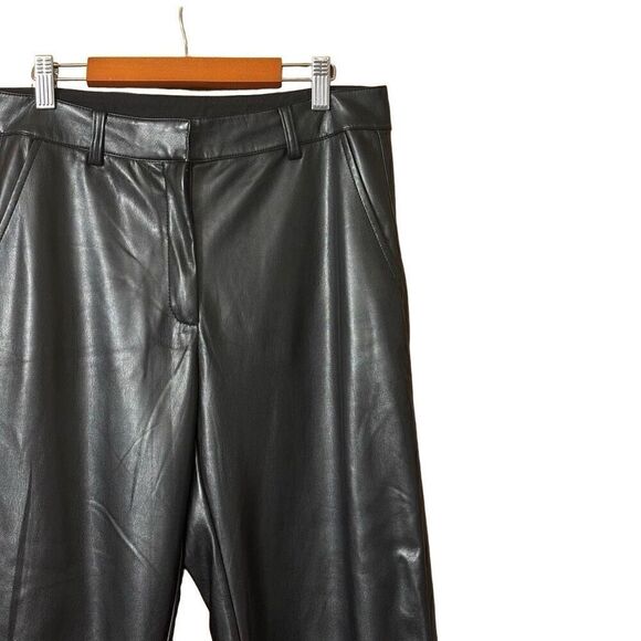 Elie Tahari Black Faux Leather Tapered Leg Pants size 8 - Picture 7 of 10